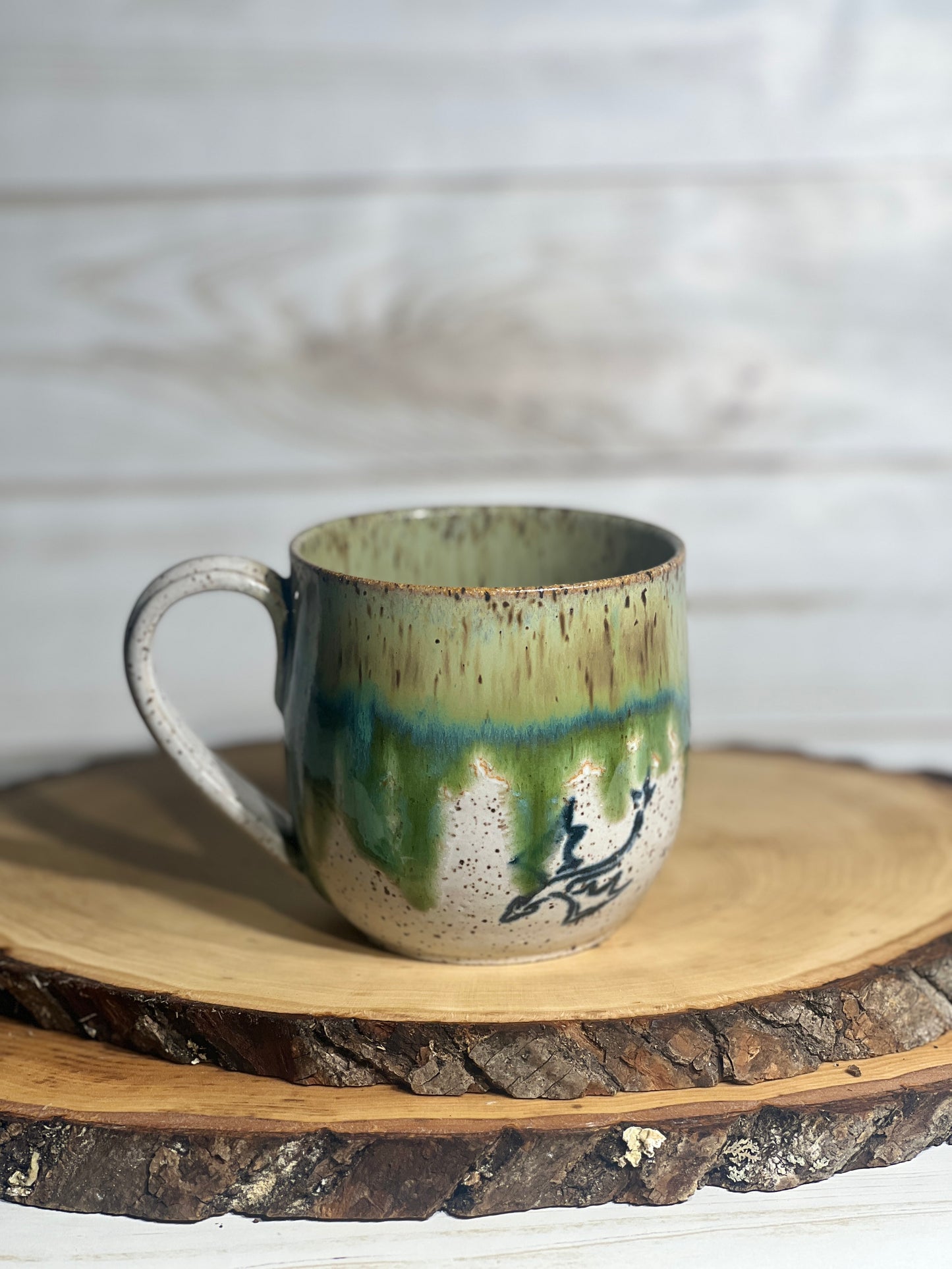 Teine green dragon mug