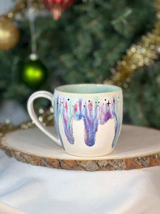 Cascading colors 12 oz mug w gold luster accents