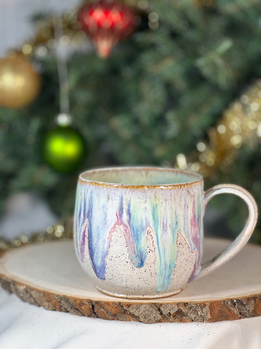 Cascading colors 16 oz speckle mug