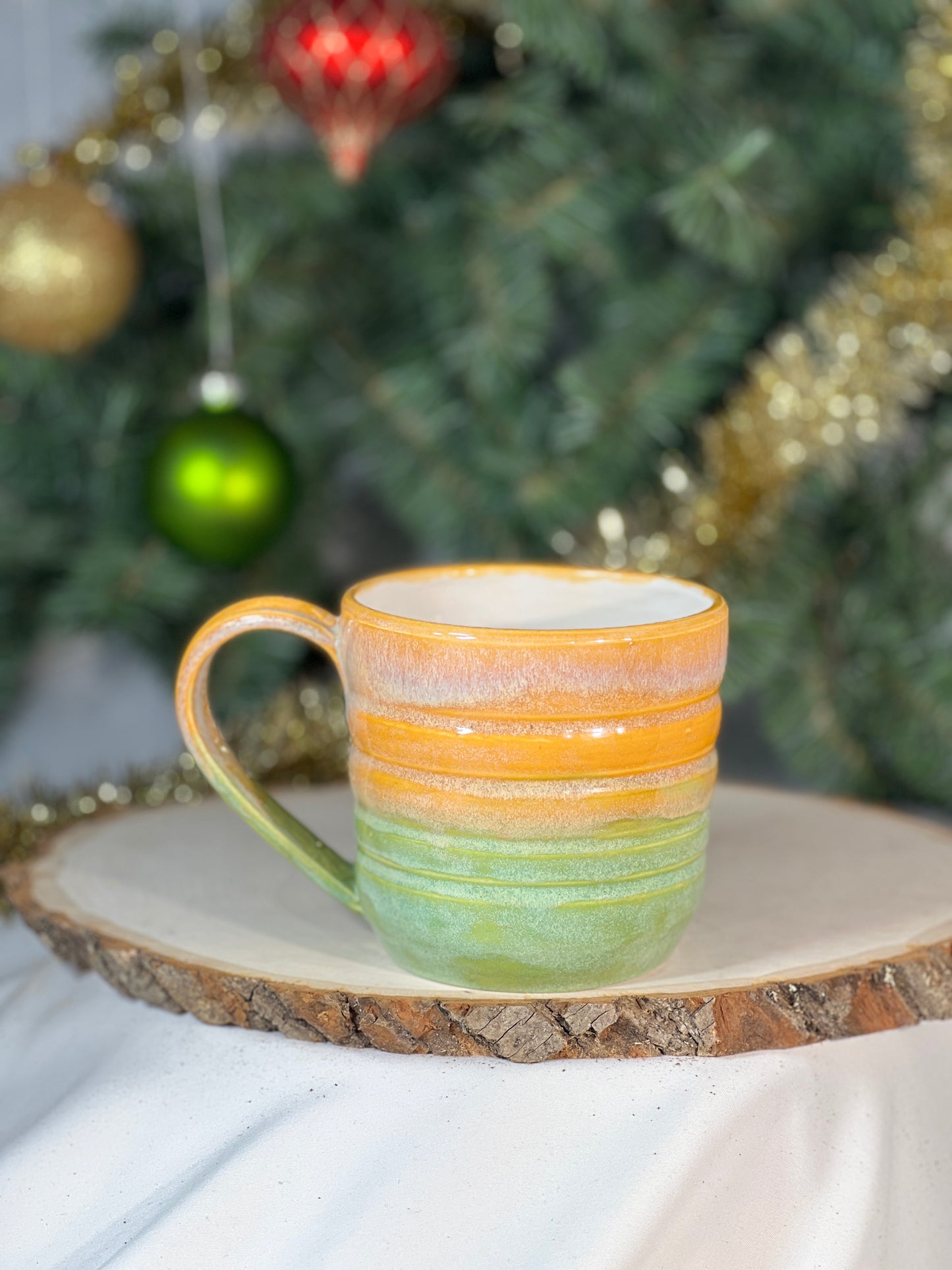 Orange and green ombré  16 oz mug