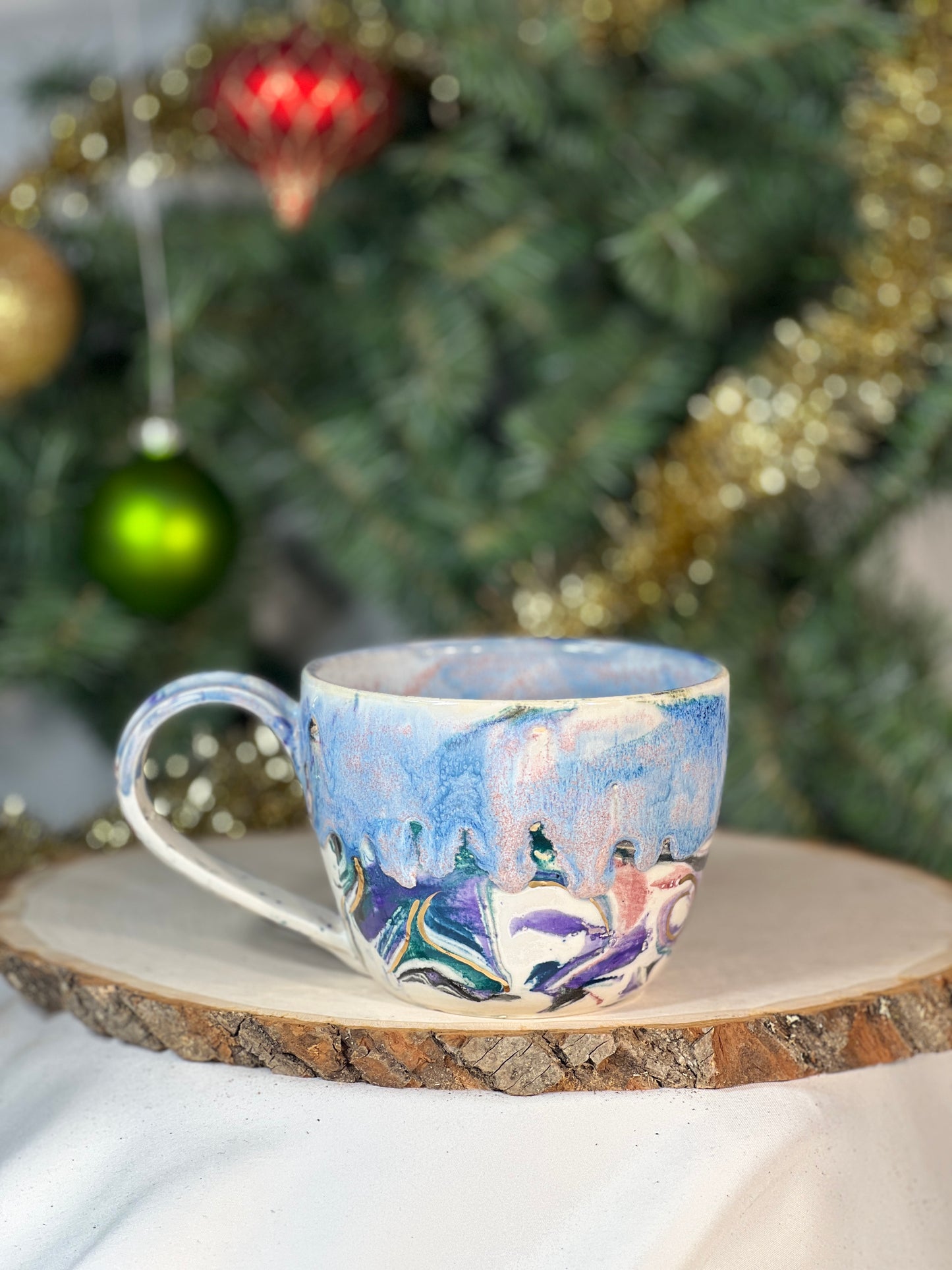 Color ripple 16 oz mug w gold luster